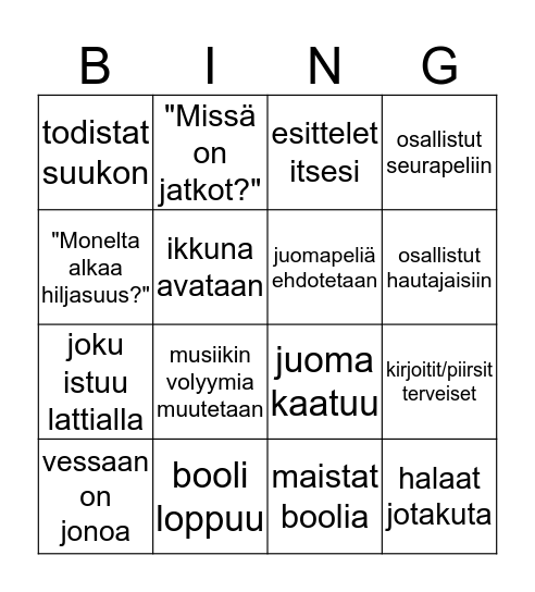 TUPARI BINGO Card