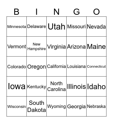 Road Trip Bingo Card