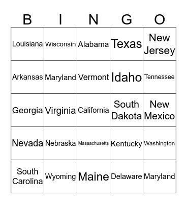 Road Trip Bingo Card