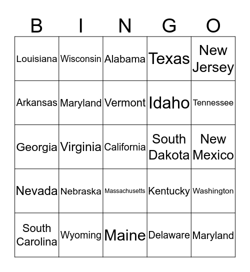 Road Trip Bingo Card