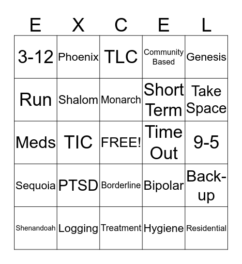 Excelsior Bingo Card