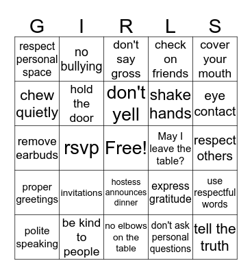 Social Butterfly BINGO Card