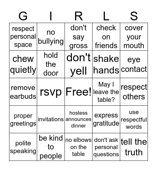 Social Butterfly BINGO Card