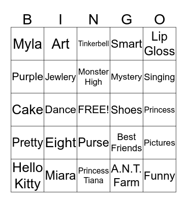 Diamond's Birthday BINGO Card