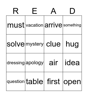 Fancy Nancy Bingo Card