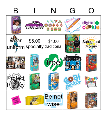 Girl Scout Safety Bingo Card