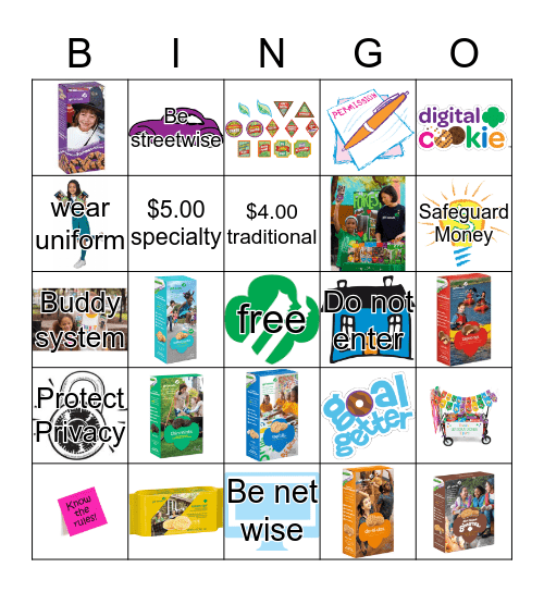 Girl Scout Safety Bingo Card