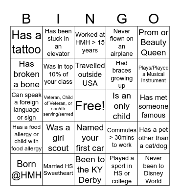 CM Ice Breaker Bingo Card