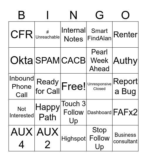 Zillow BINGO Card