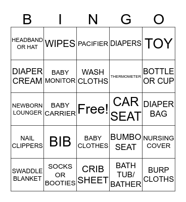 BABY BINGO Card
