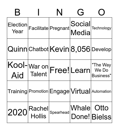 Human Capital Meeting Bingo Card