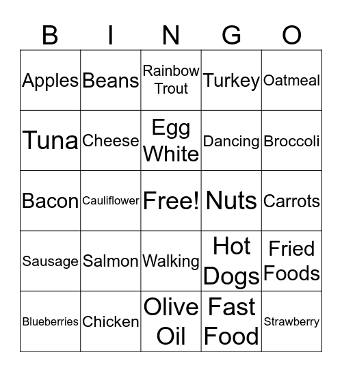 Healthy Heart or Not Bingo Card