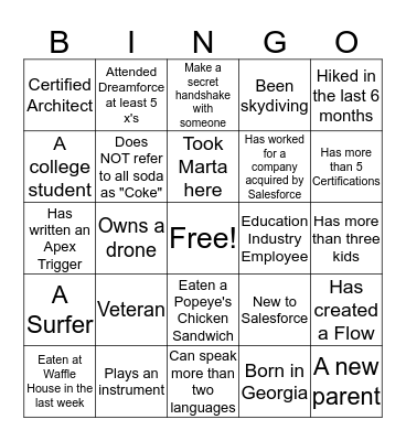 Get to Know Me Bingo Card