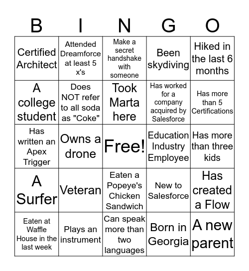 Get to Know Me Bingo Card