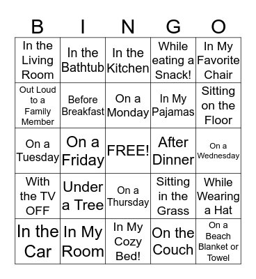Summer Bingo.....I read........... Bingo Card