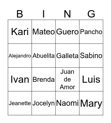 Loteria Bingo Card