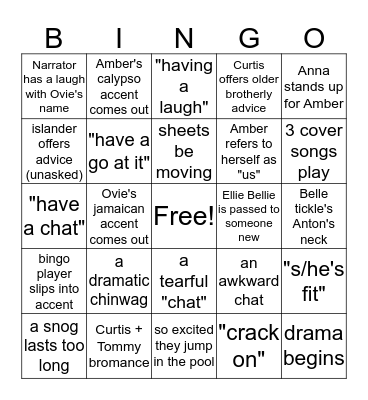 Love Island (U.K.) Bingo Card