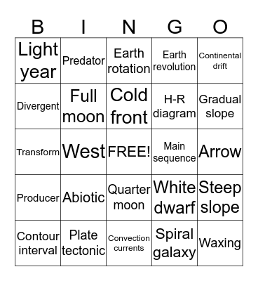 Bingo Card
