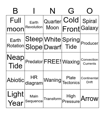 Bingo Card