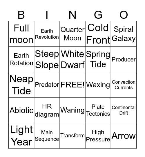 Bingo Card