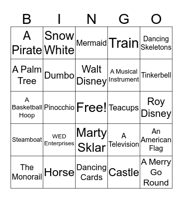 Disney Bingo Card