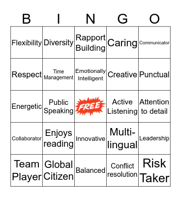 KickSTART Networking BINGO Card
