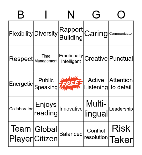 KickSTART Networking BINGO Card