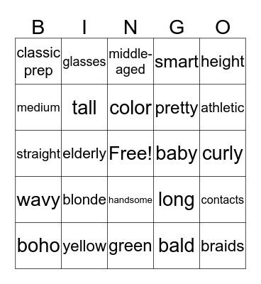 Unit 9 Bingo Card