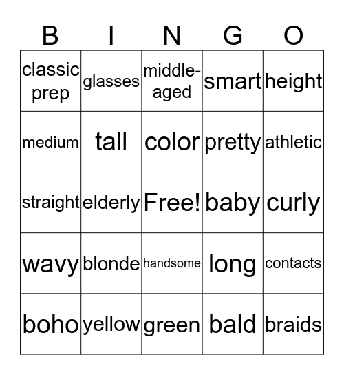 Unit 9 Bingo Card