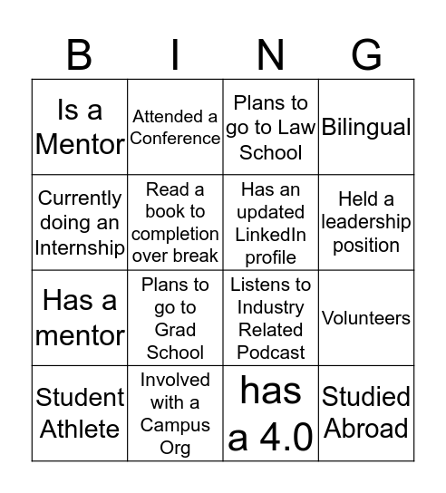 Professional Development Bingo Card