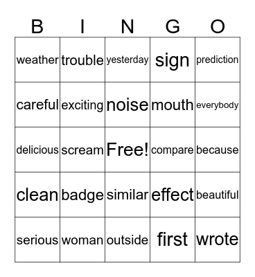 Review BINGO Card