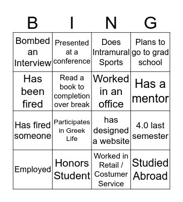 Professional Development Bingo Card