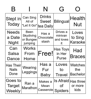 Find Your People Bingo Card