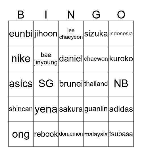 apesi ngentot Bingo Card