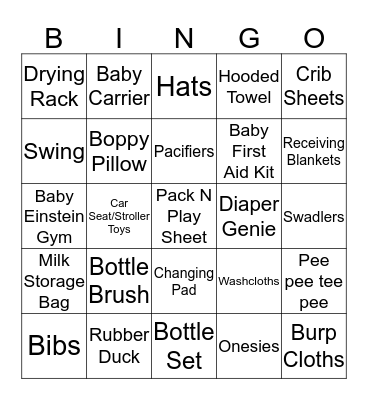 Baby Layden Bingo Card