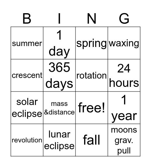 Bingo Card