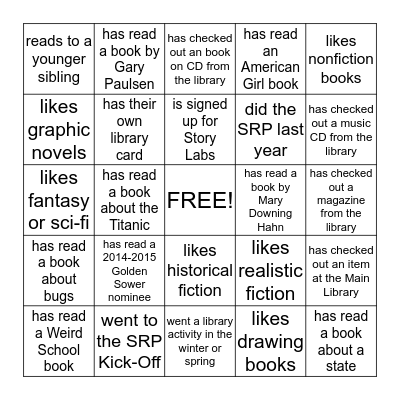 Find someone who Bingo Card