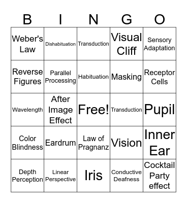 Unit 4 Bingo Card