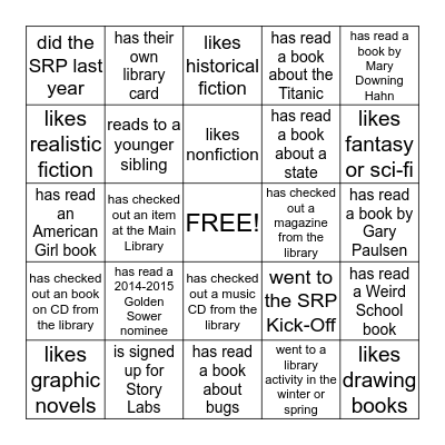 Find someone who Bingo Card