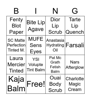 SPLASH  Bingo Card