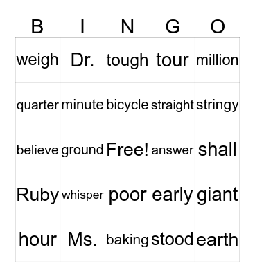 3rd Grade IRLA Bingo Card