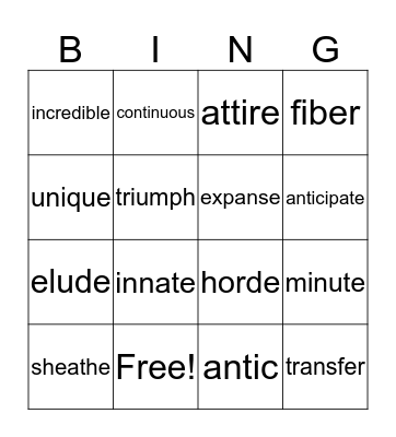 Bingo Card