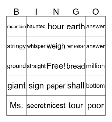 3rd Grade IRLA Bingo Card