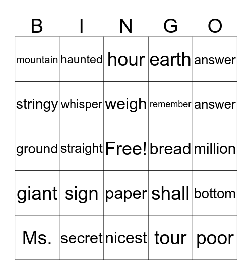3rd Grade IRLA Bingo Card