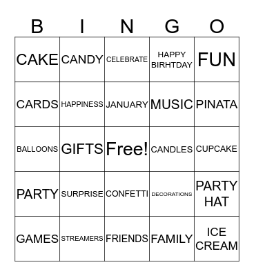 BIRTHDAY BINGO Card