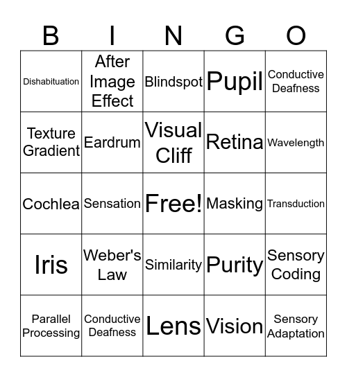 Unit 4 Bingo Card