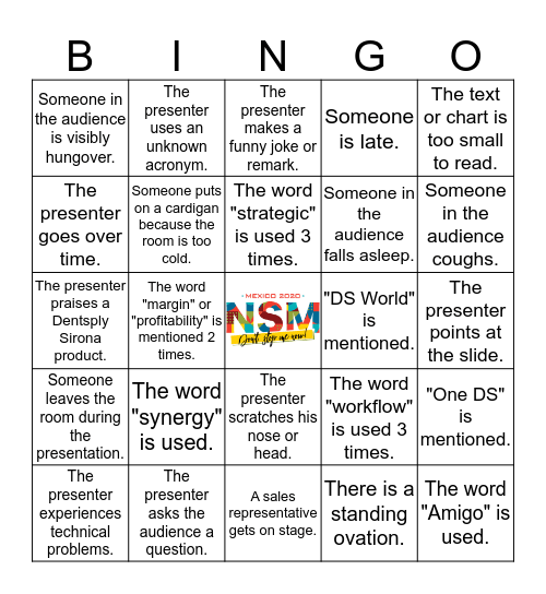 NSM 2020 Bingo Card