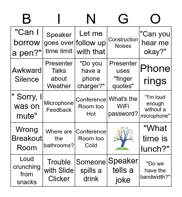 ECHO ISPCTN Conference Bingo Card