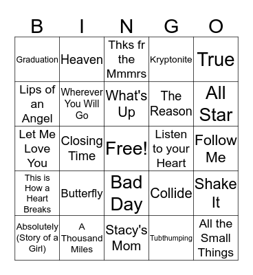 Ollie's 1 Hit ONEder Music Bingo Card