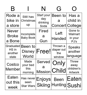 RELIEF  SOCIETY Bingo Card